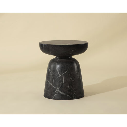 Lucida 20 X 18 inch Marble Look / Black Outdoor End Table